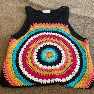 Altar'd State Colorful Circular Crochet Crop Top